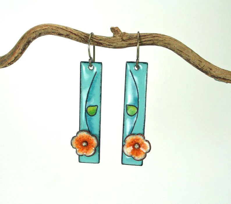 Blooming Floral Enamel Earrings