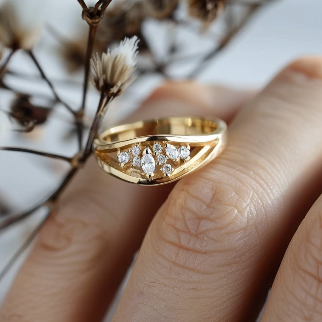 Radiant Golden Sparkle Ring