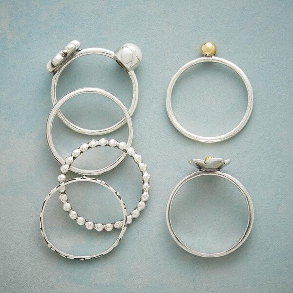 Floral Pearl Ring Set