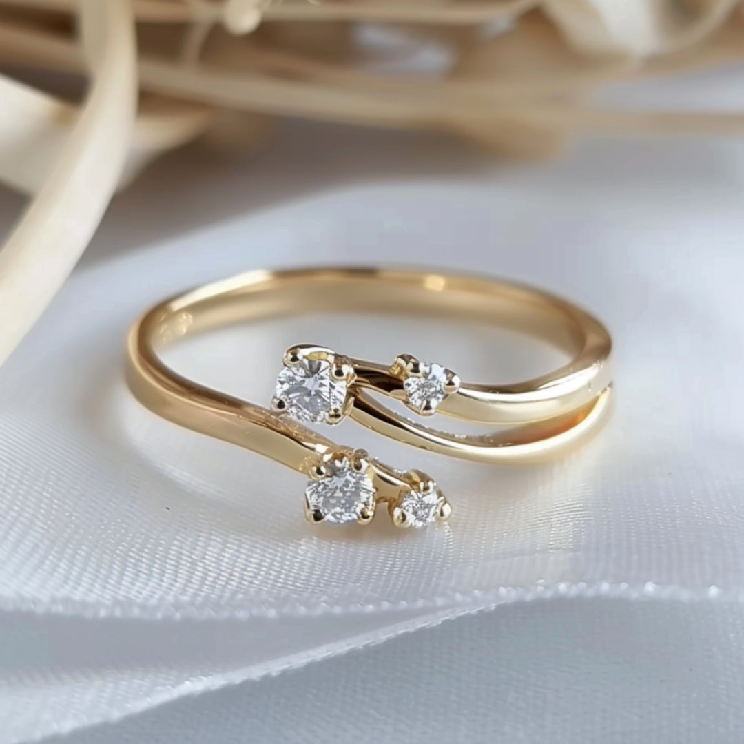 Radiant Gold Zirconia Ring