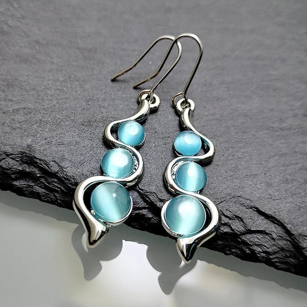 Elegant Blue Crystal Drop Earrings