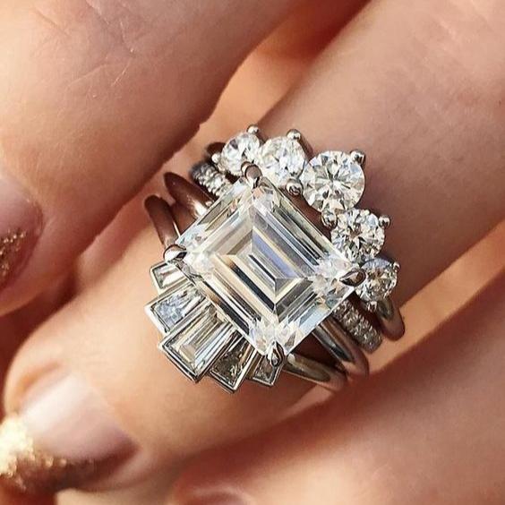 Antique Silver-Plated Glass Ring Collection