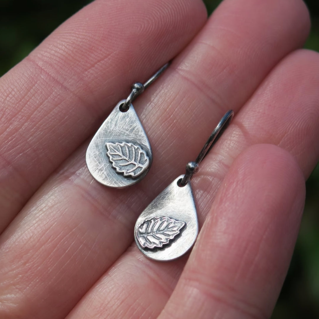 Sterling Silver Leaf Earrings