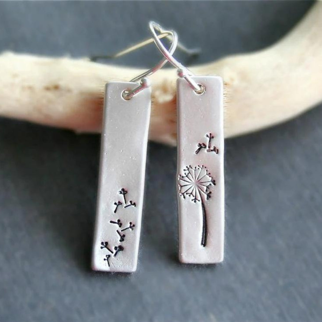 Bohemian Rectangular Silver Earrings