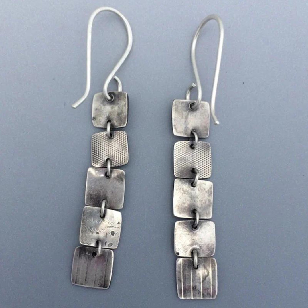 Bohemian Silver-Plated Earrings