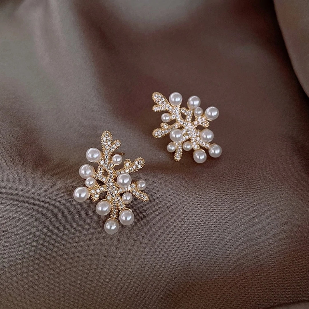 Coral-Inspired Pearl Earrings