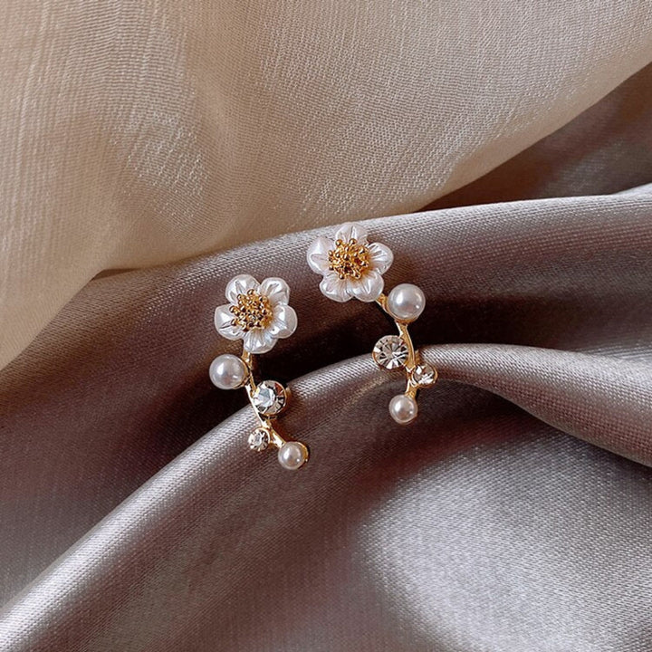 Floral Pearl Drop Earrings