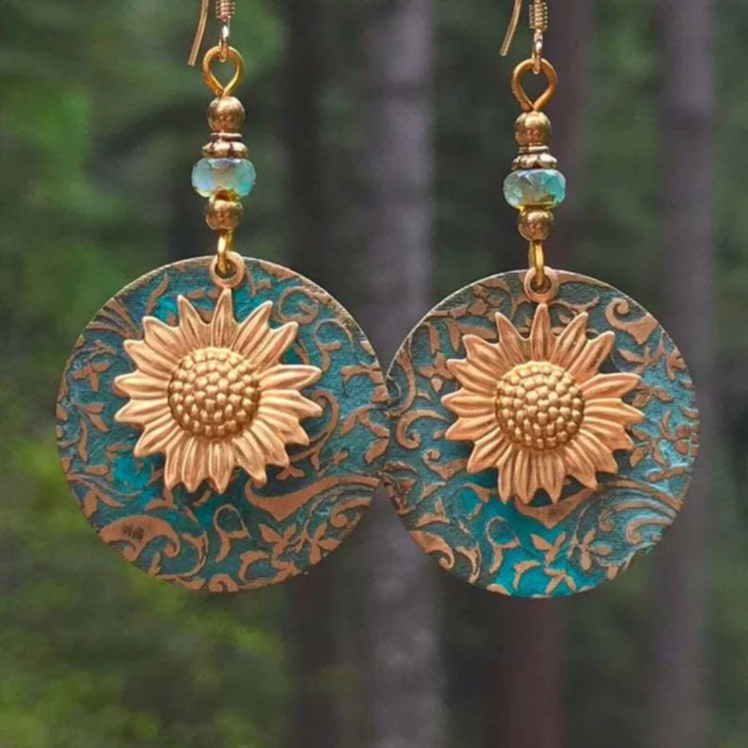 Retro Brown Daisy Earrings