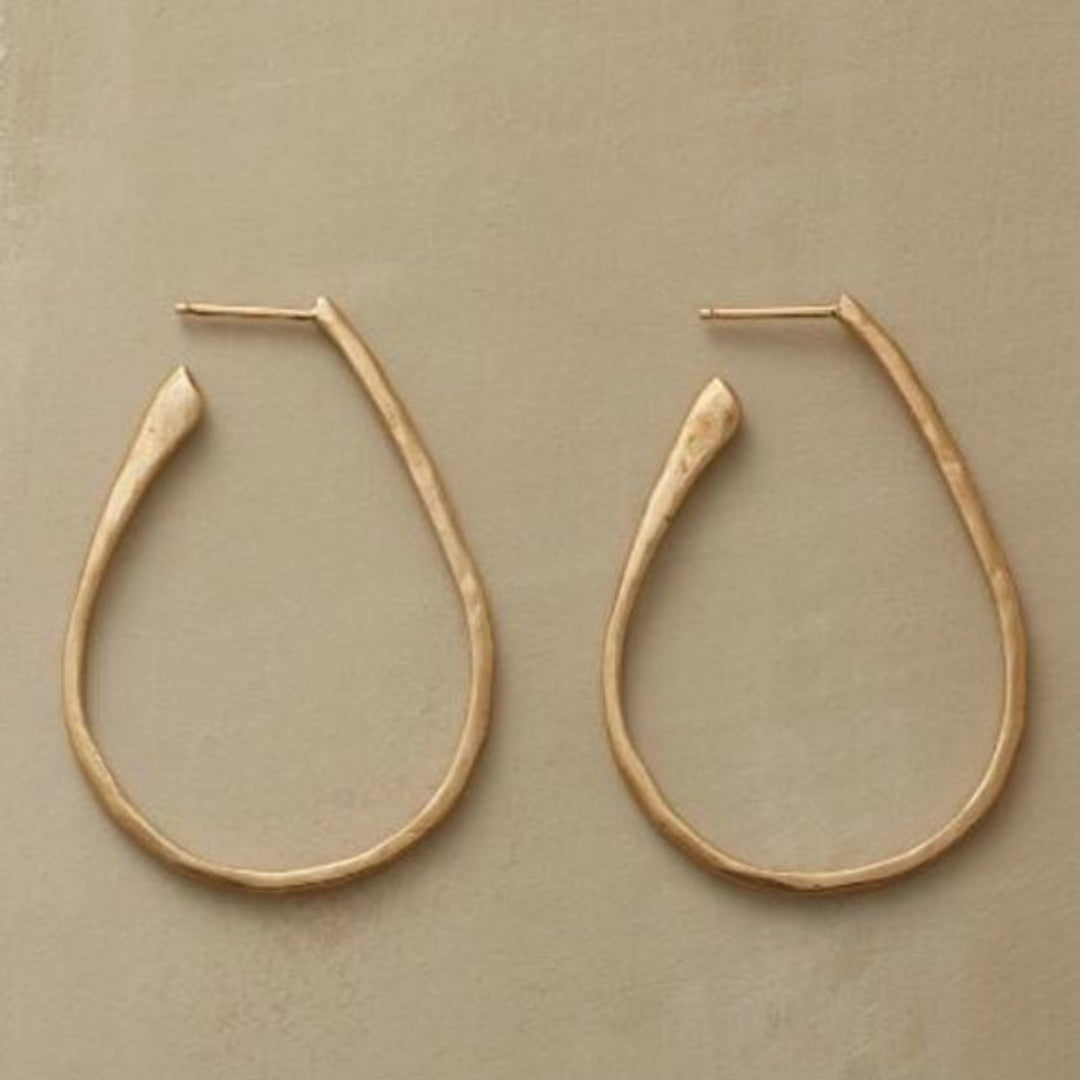 Retro Gold Hoop Earrings