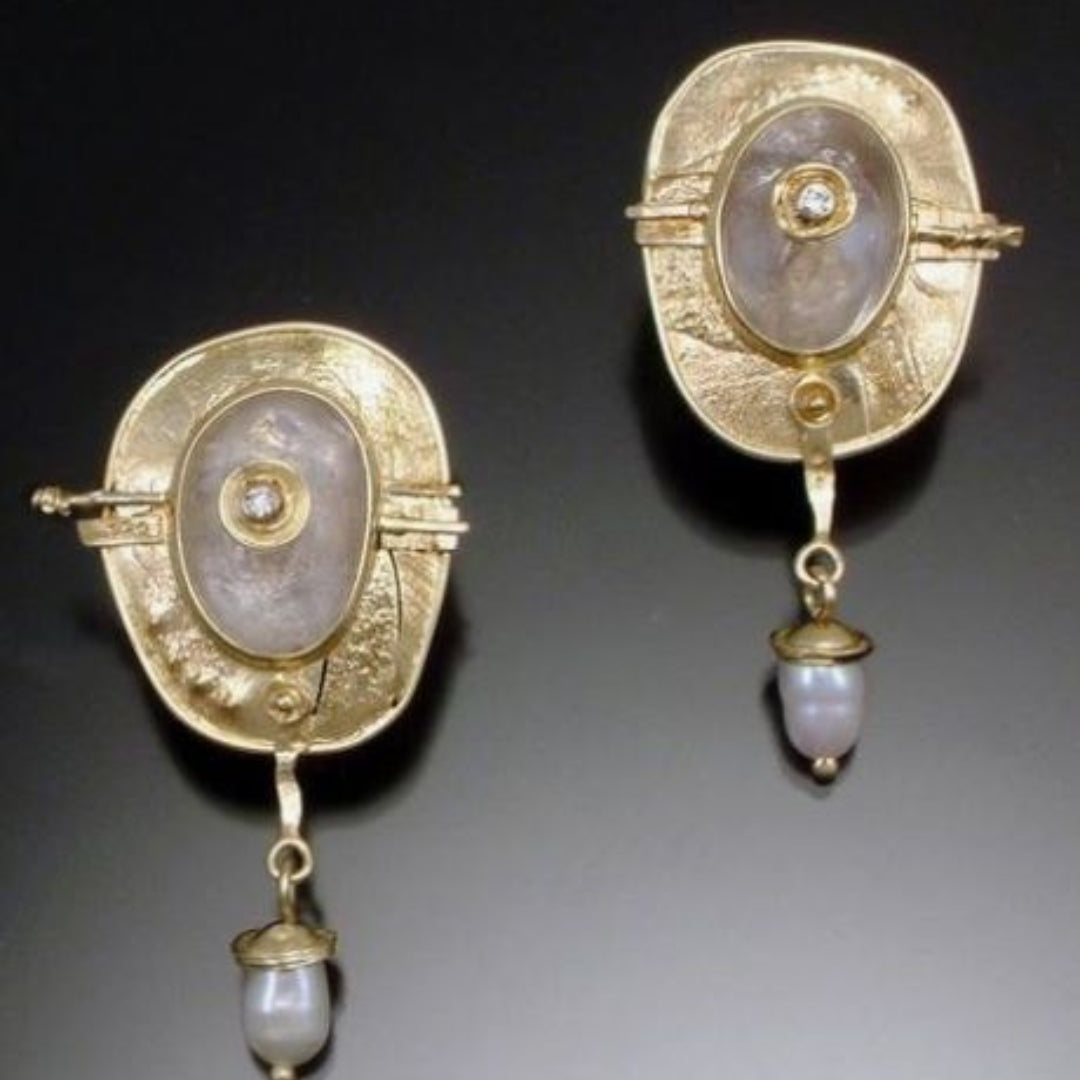 Classic Gold and Pearl Earrings