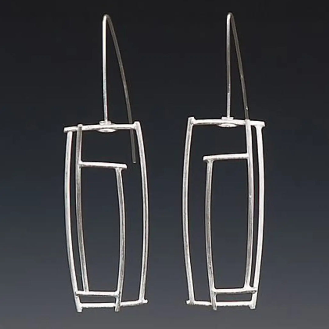 Retro Silver Hollow Dangle Earrings