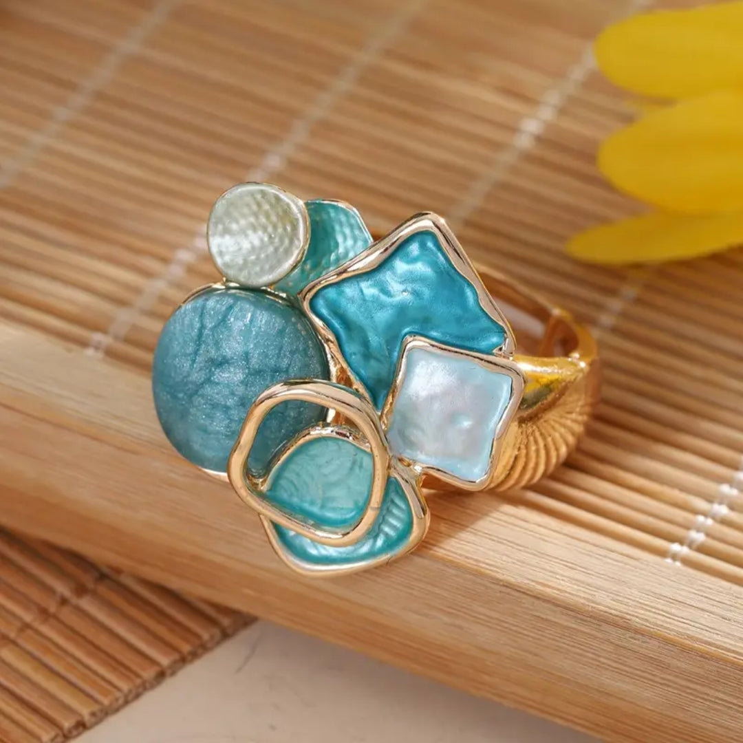 Antique Blue and Gold Ring