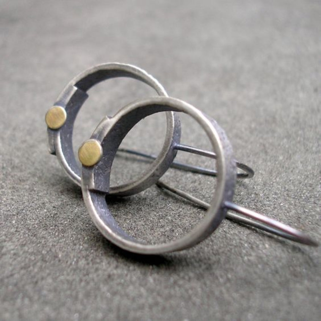 Retro Silver-Plated Circular Earrings