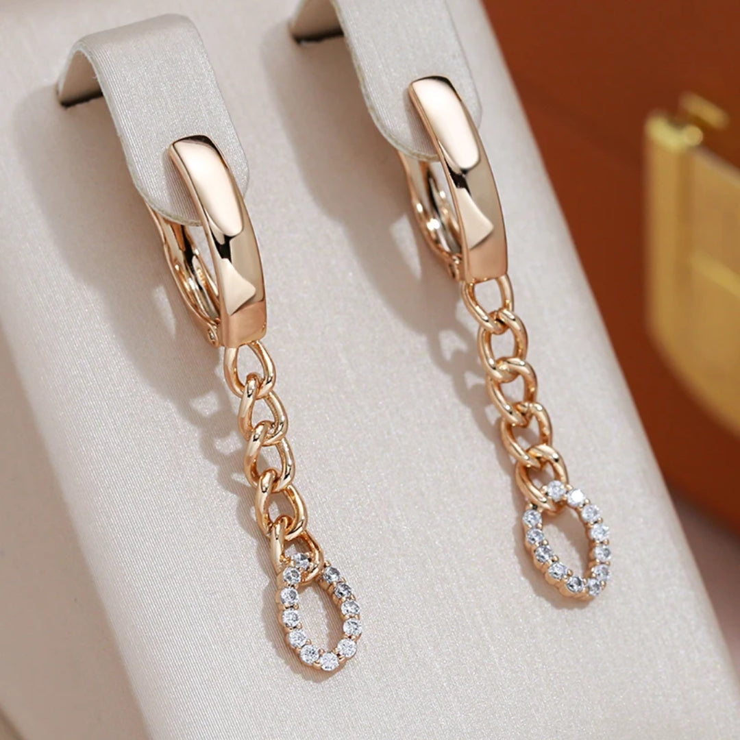 Chic Dangle Earrings with Radiant Chain Design