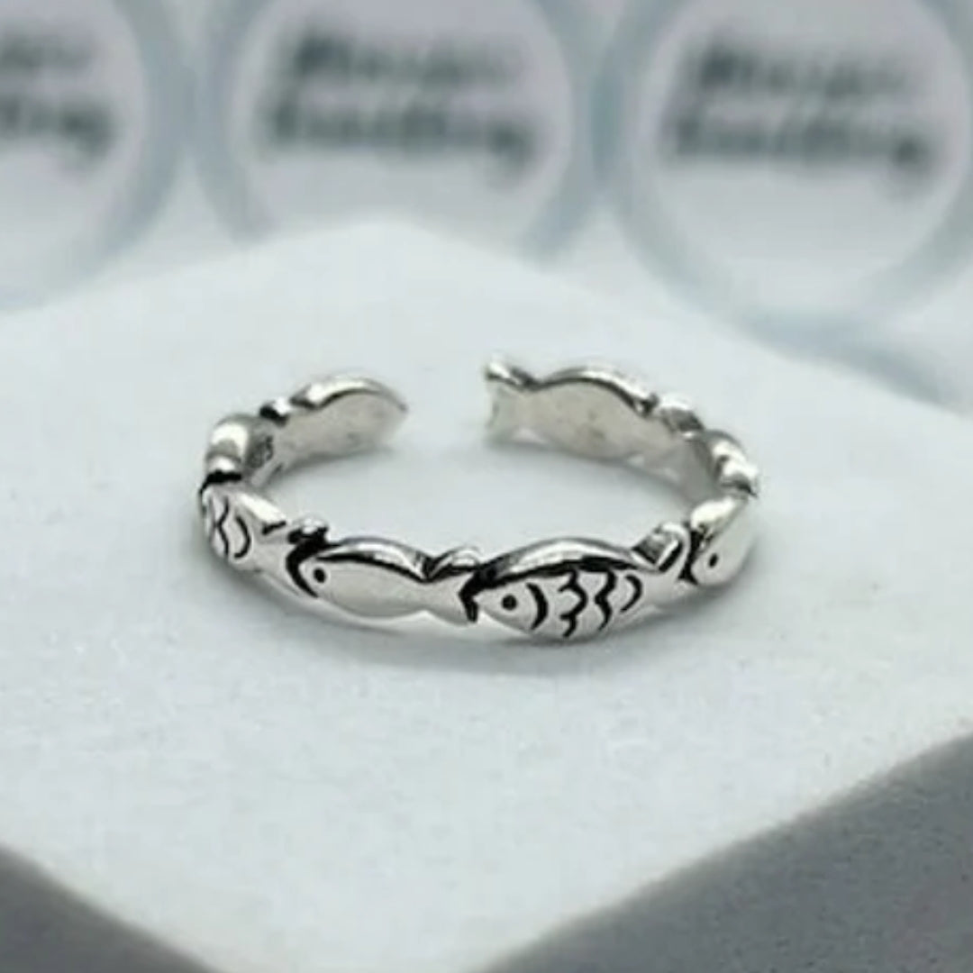 Antique Silver Fish-Shaped Ring