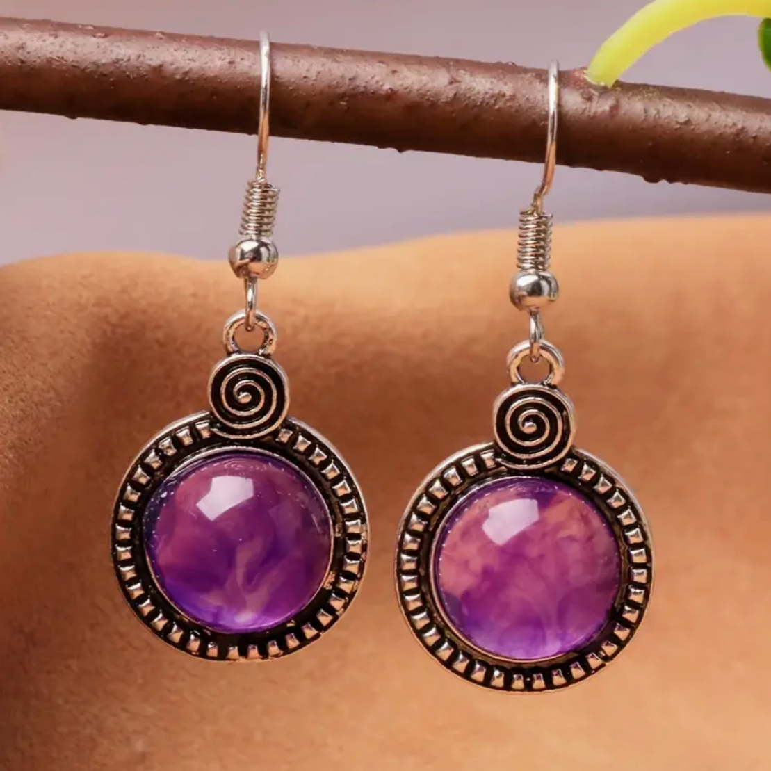Classic Violet Crystal Earrings