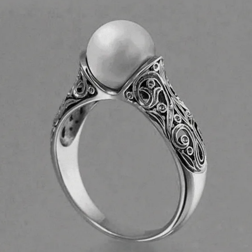 Classic Silver Pearl Ring