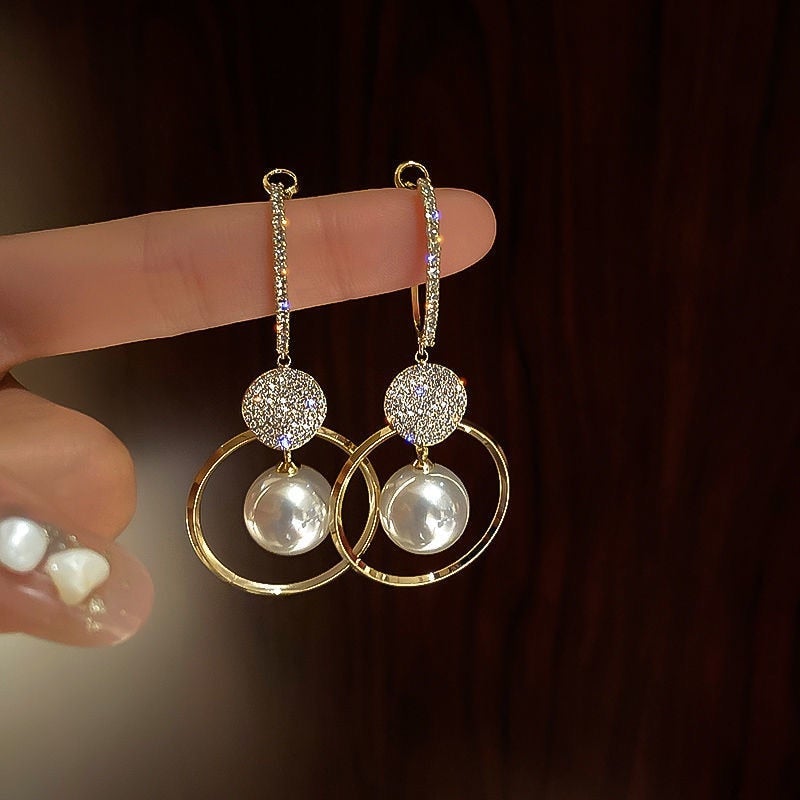 Elegant Cultured Pearl and Zircon Earrings - Buy One, Get One Free!