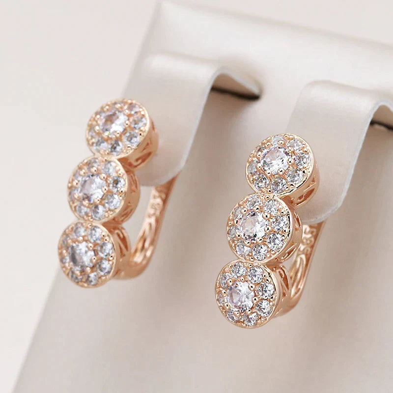 Gold Elegance: Crystal-Studded Earrings