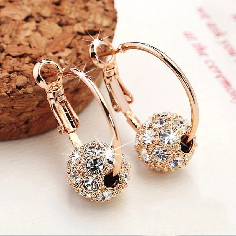Radiant Golden Sphere Earrings