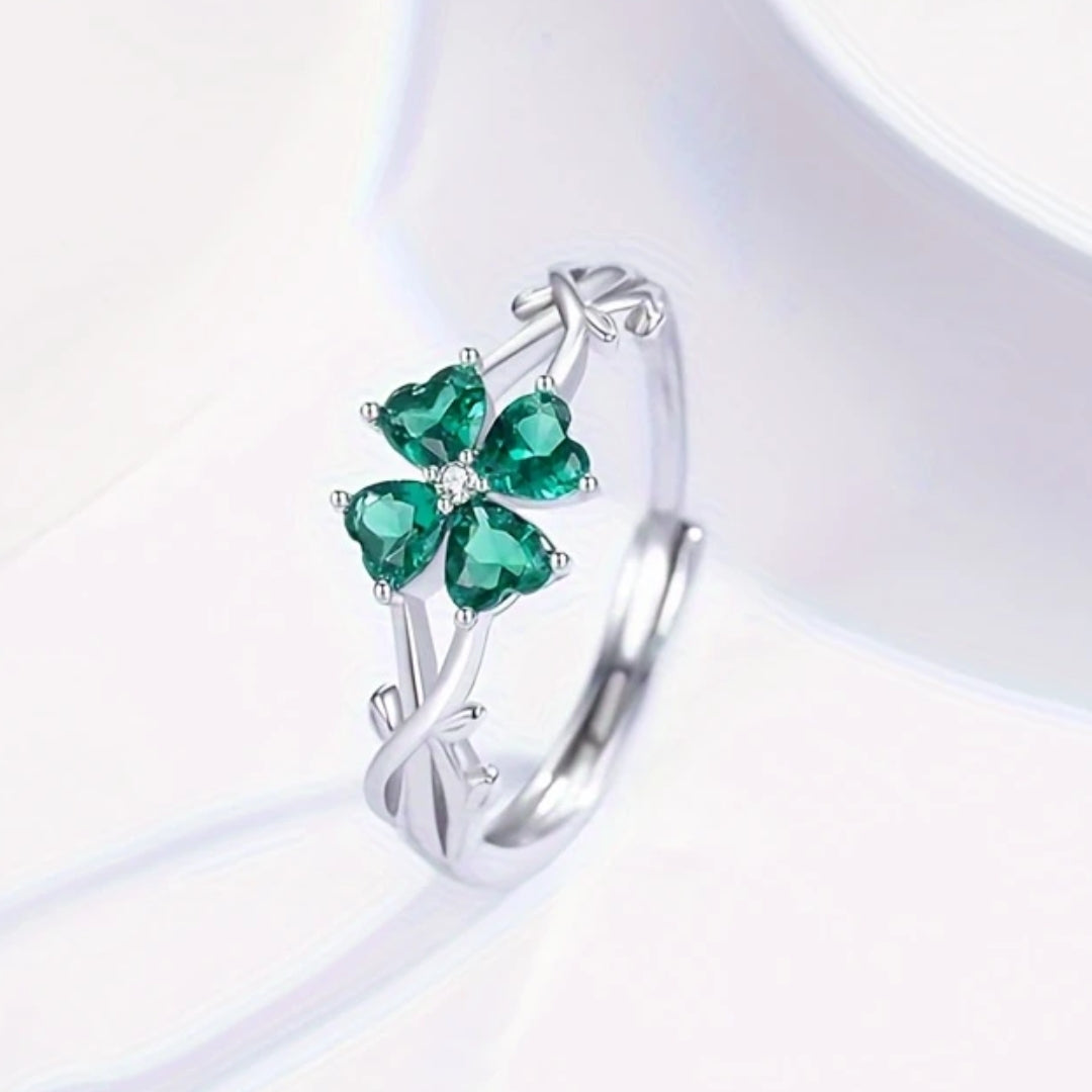 Silver Branch Ring with Turquoise Flower