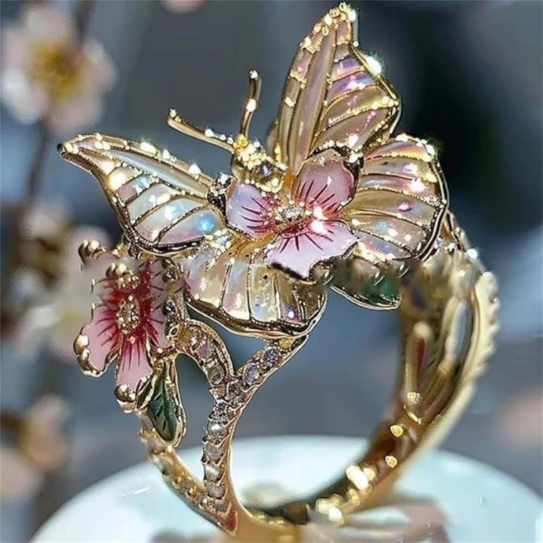 Radiant Butterfly Gold Ring