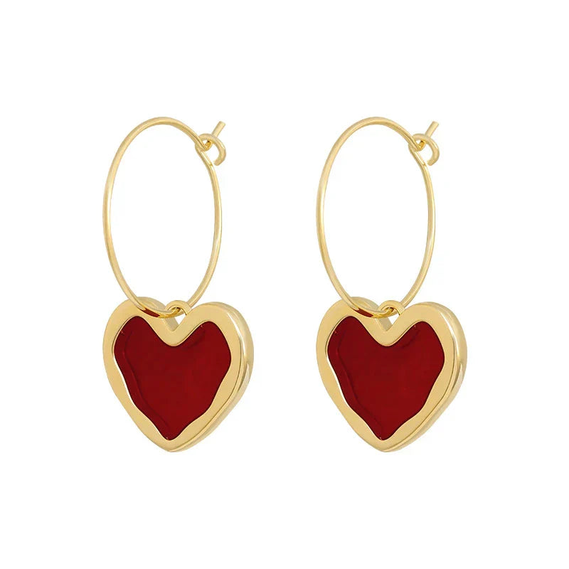Gold Heart-Shaped Earrings