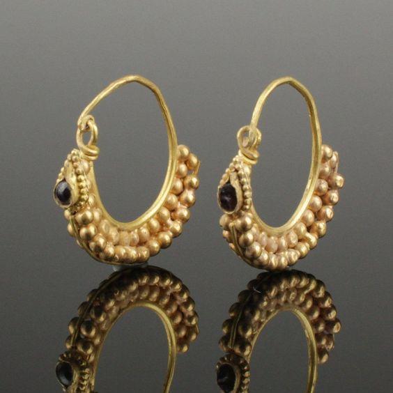 Classic Gold and Black Zirconia Hoop Earrings