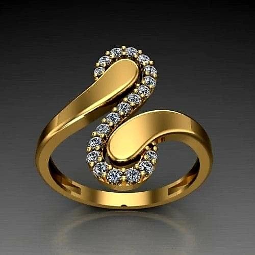 Retro Golden Zirconia Musical Clef Ring