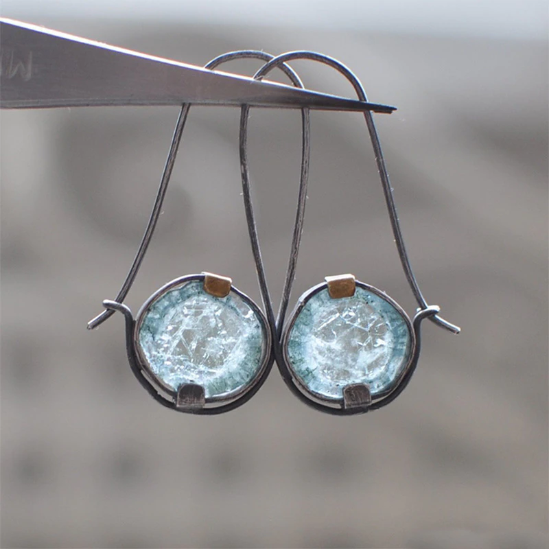 Retro Ocean-Inspired Crystal Earrings