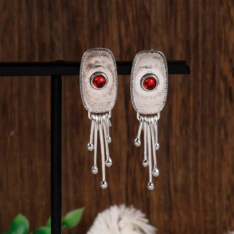 Retro Red Crystal Jellyfish Earrings