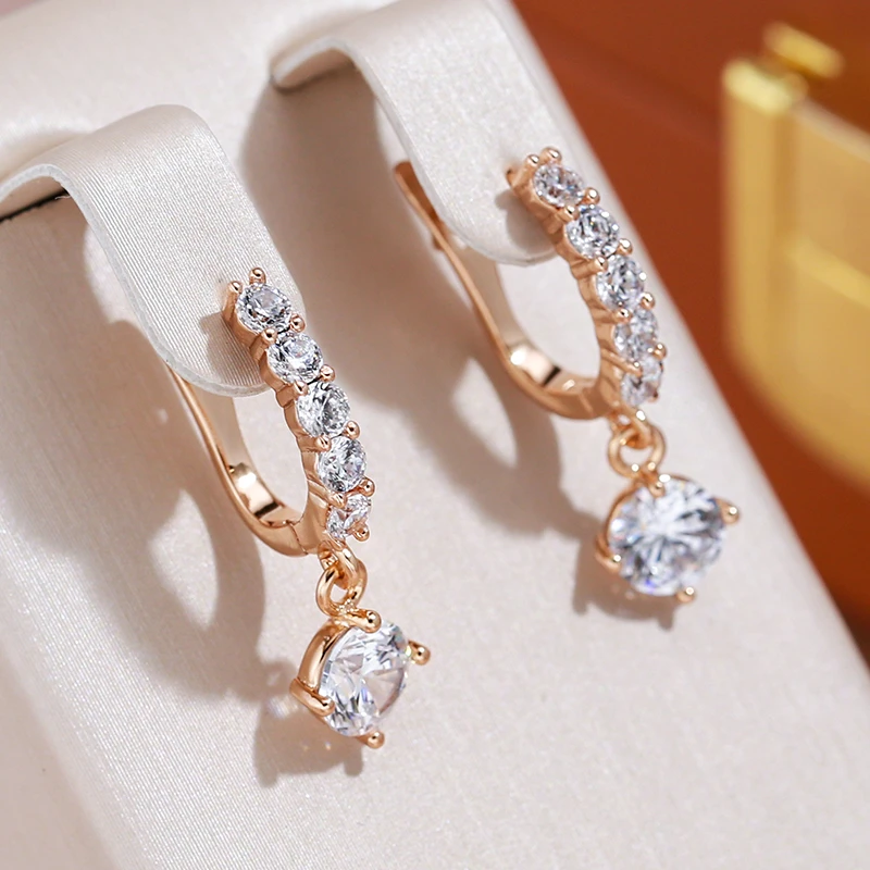 Elegant White Zirconia Earrings
