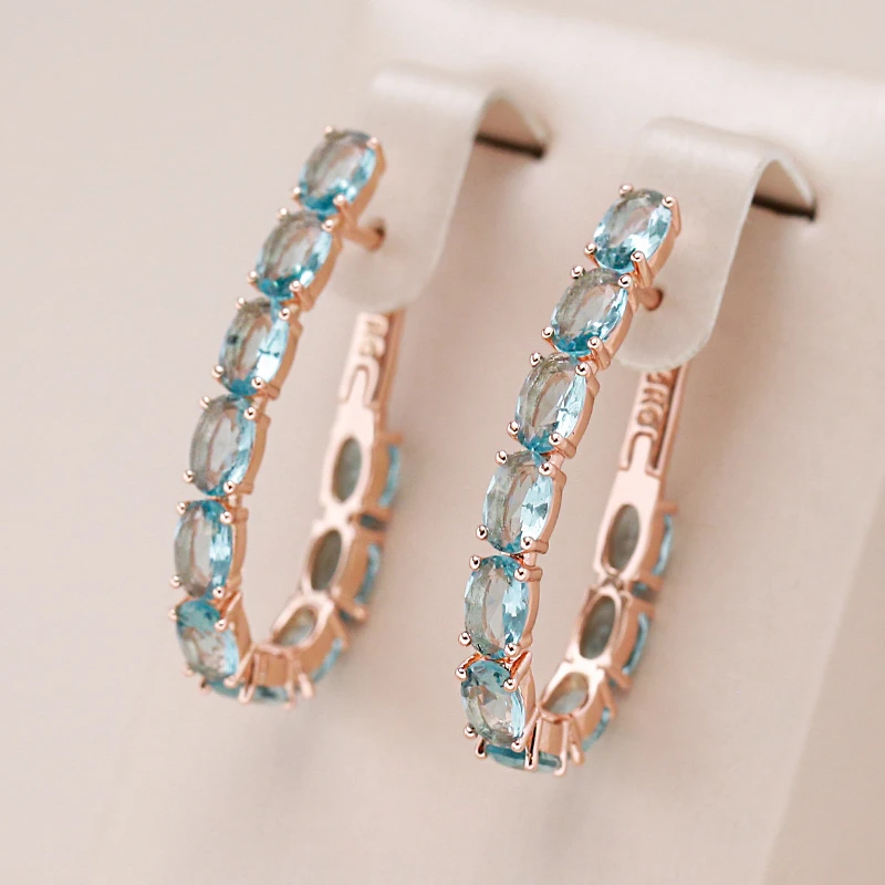 Elegant Turquoise Zirconia Earrings