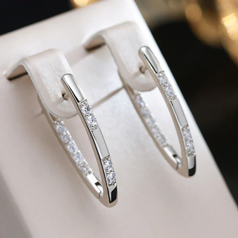 Gold Zirconia Earrings with an Elegant Design