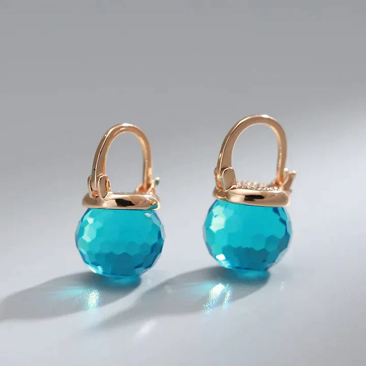 Chic Blue Crystal Drop Earrings