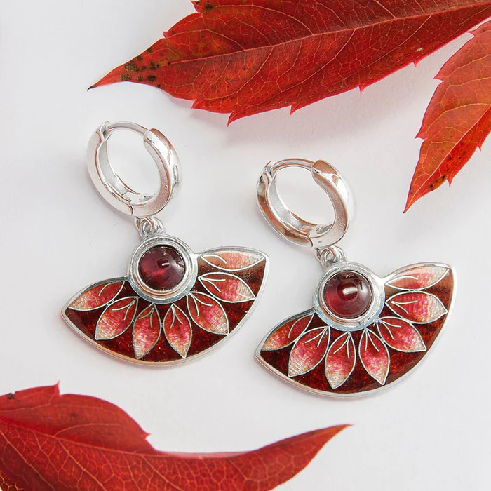 Retro Ruby Earrings
