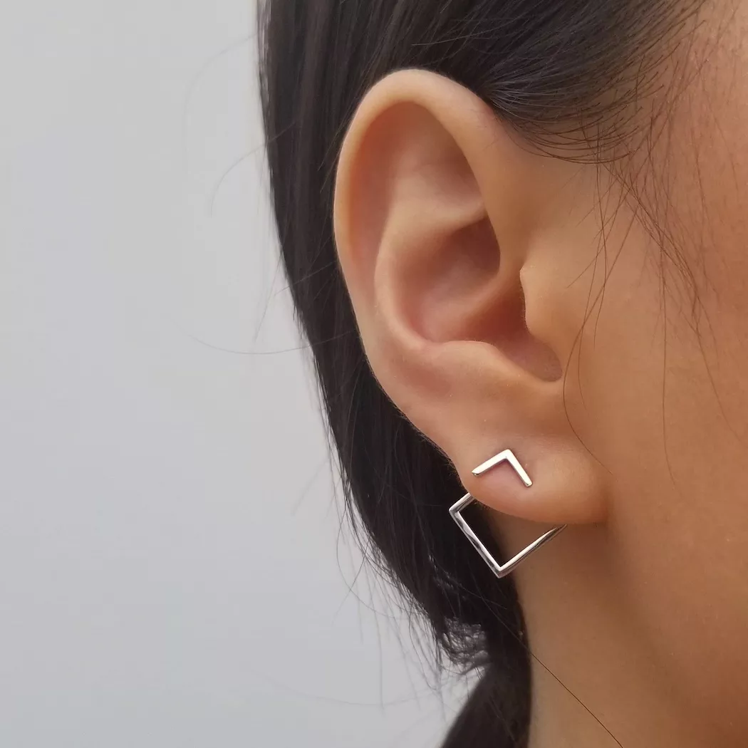 Silver Geometric Earrings