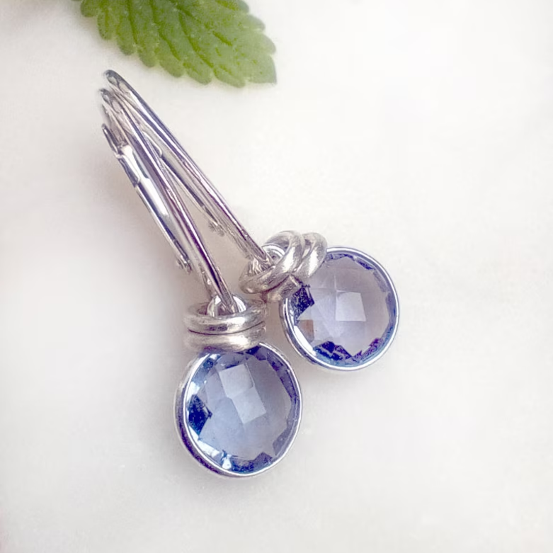 Retro Blue Crystal Earrings