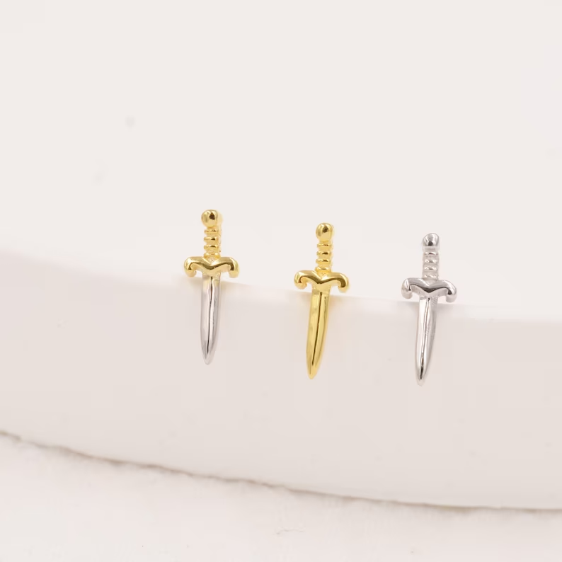 Retro Sword-Inspired Earrings
