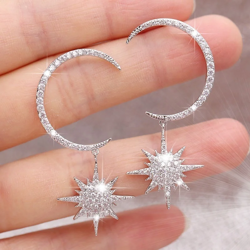 Retro Moon and Star Earrings
