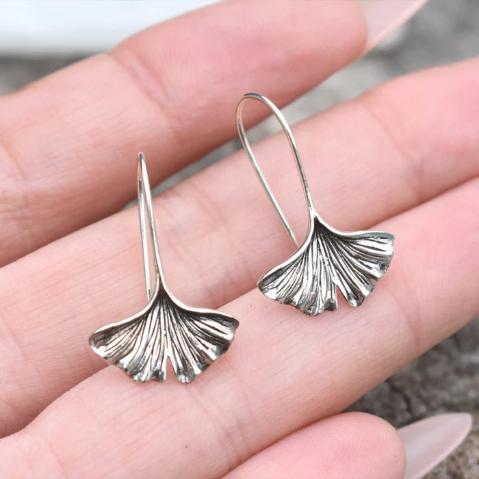 Antique Silver Lotus Earrings