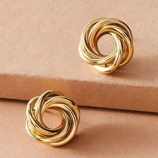 Retro Golden Spiral Earrings