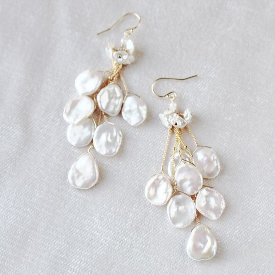 Chic Baroque White Petal Earrings