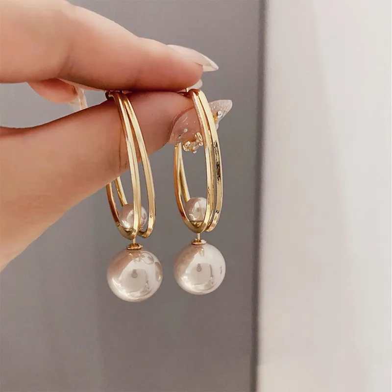 Exquisite Baroque Gold Pearl Earrings
