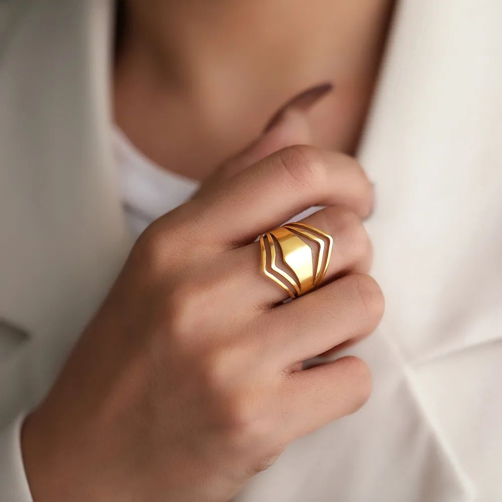 Chic Gold Statement Ring