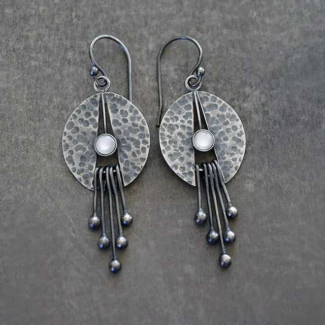 Retro Moonstone Jellyfish Earrings