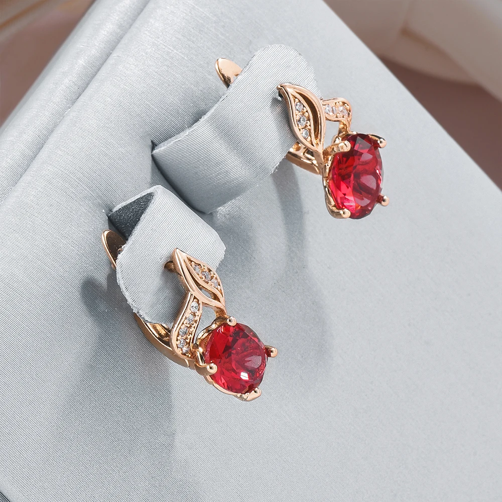Chic Ruby Crystal Earrings