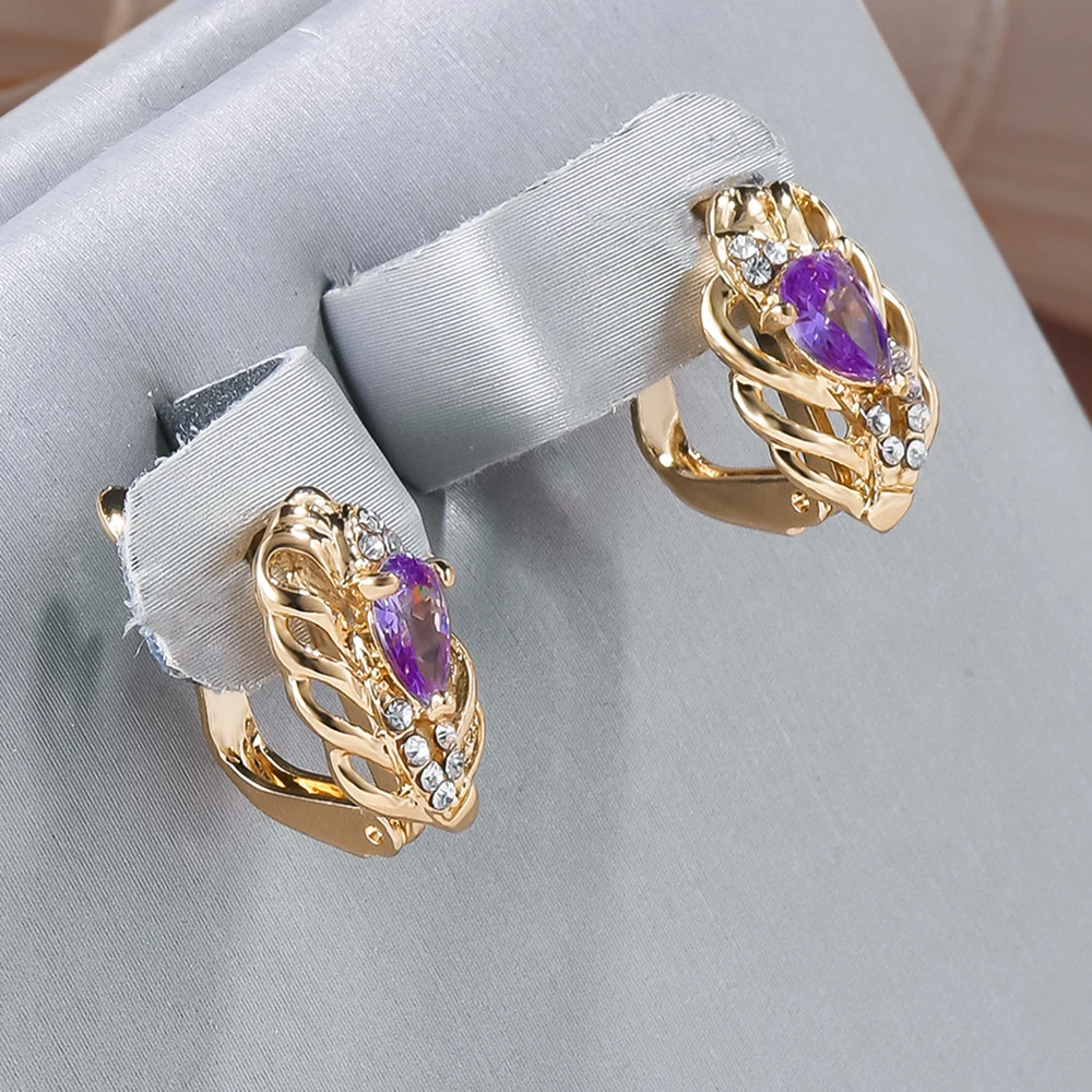 Chic Amethyst Crystal Earrings