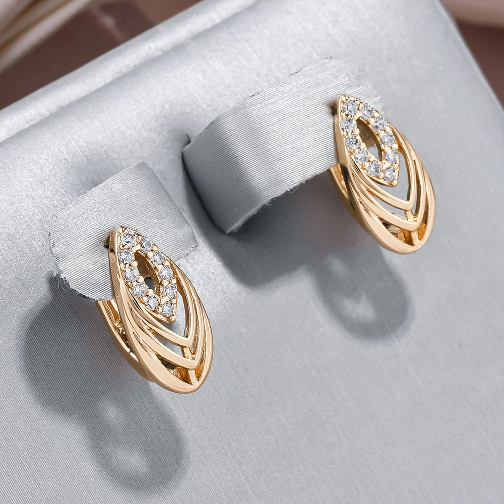 Chic Hollow Earrings with Inlaid Crystal Accents