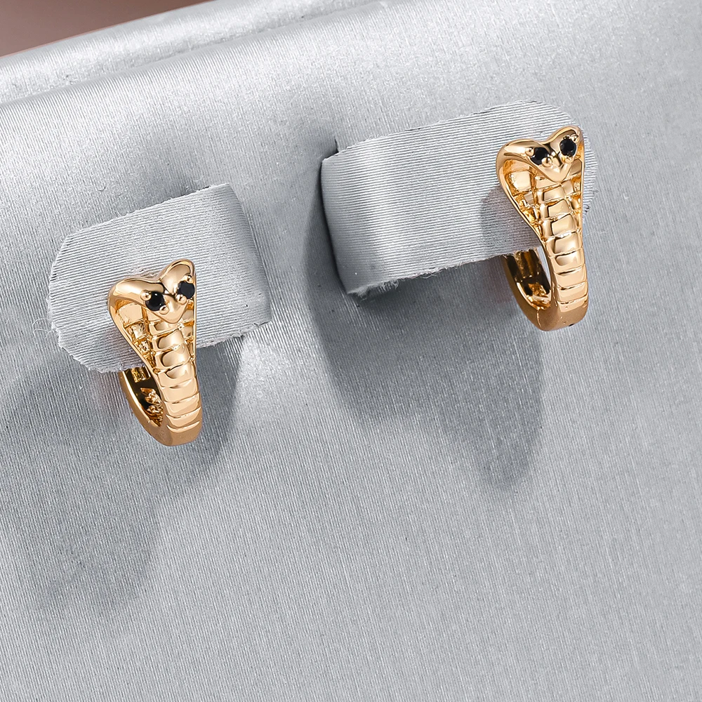 Radiant Golden Cobra Earrings